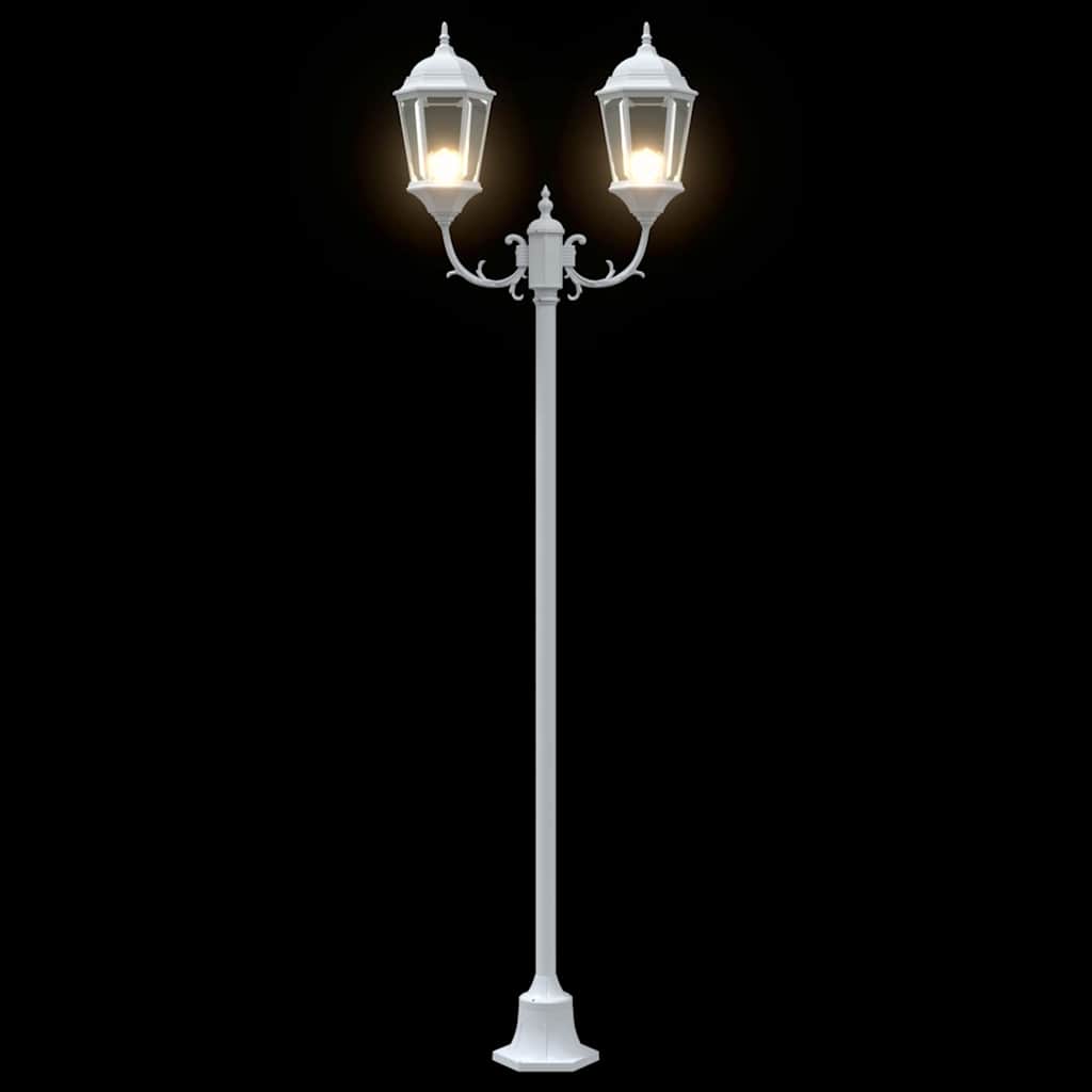 Poste de Luz de Jardim Branco Alumínio e Vidro