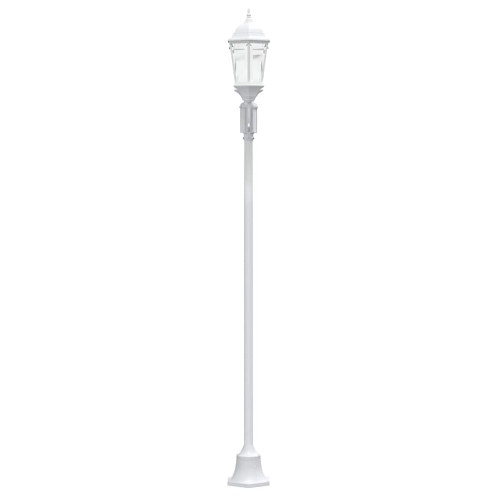 Poste de Luz de Jardim Branco Alumínio e Vidro
