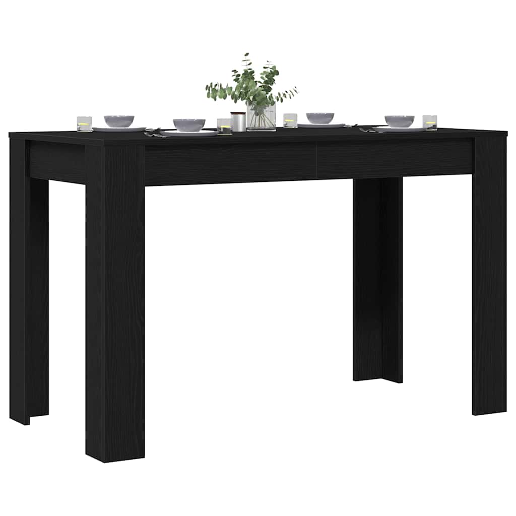 Mesa jantar 120x60x76 cm derivados de madeira carvalho preto