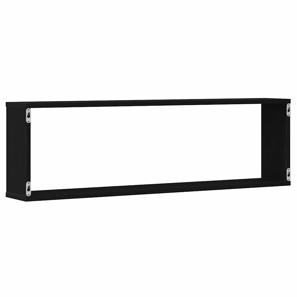 Prateleiras cubo 2 pcs derivados de madeira carvalho preto
