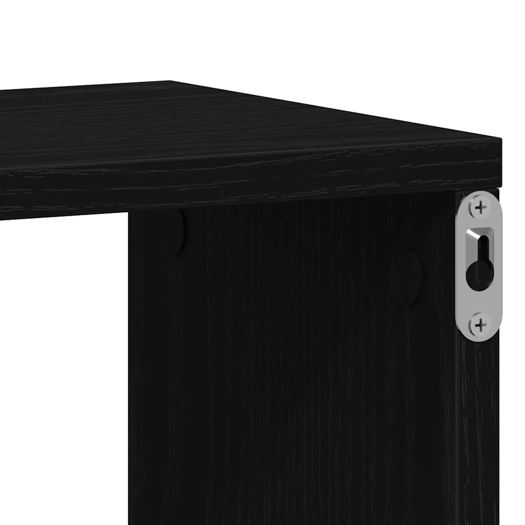Prateleiras cubo 2 pcs derivados de madeira carvalho preto
