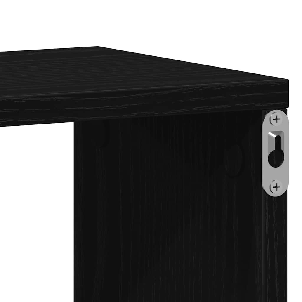 Prateleiras cubo 4 pcs derivados de madeira carvalho preto