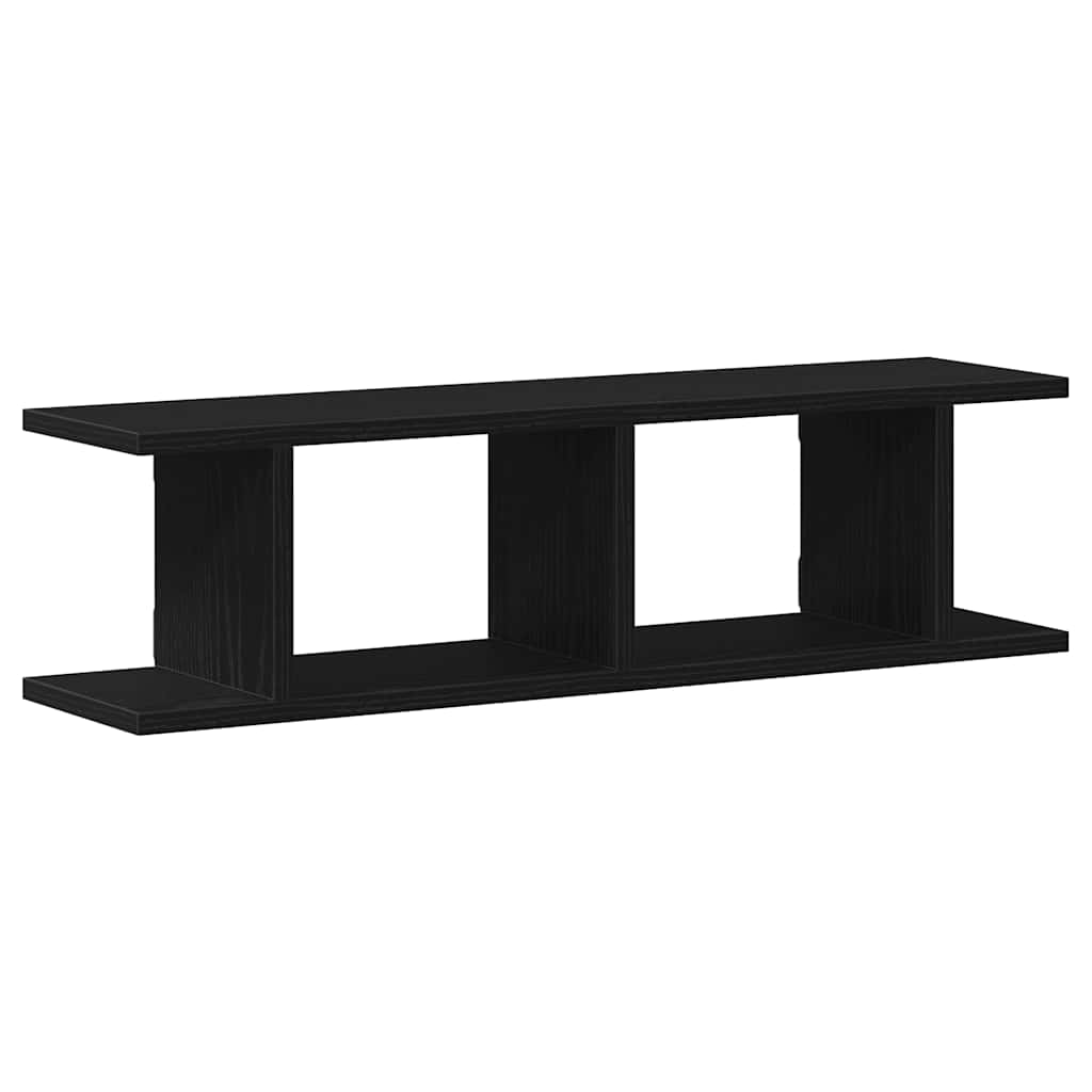Estantes de parede 2 pcs deriv. madeira carvalho preto