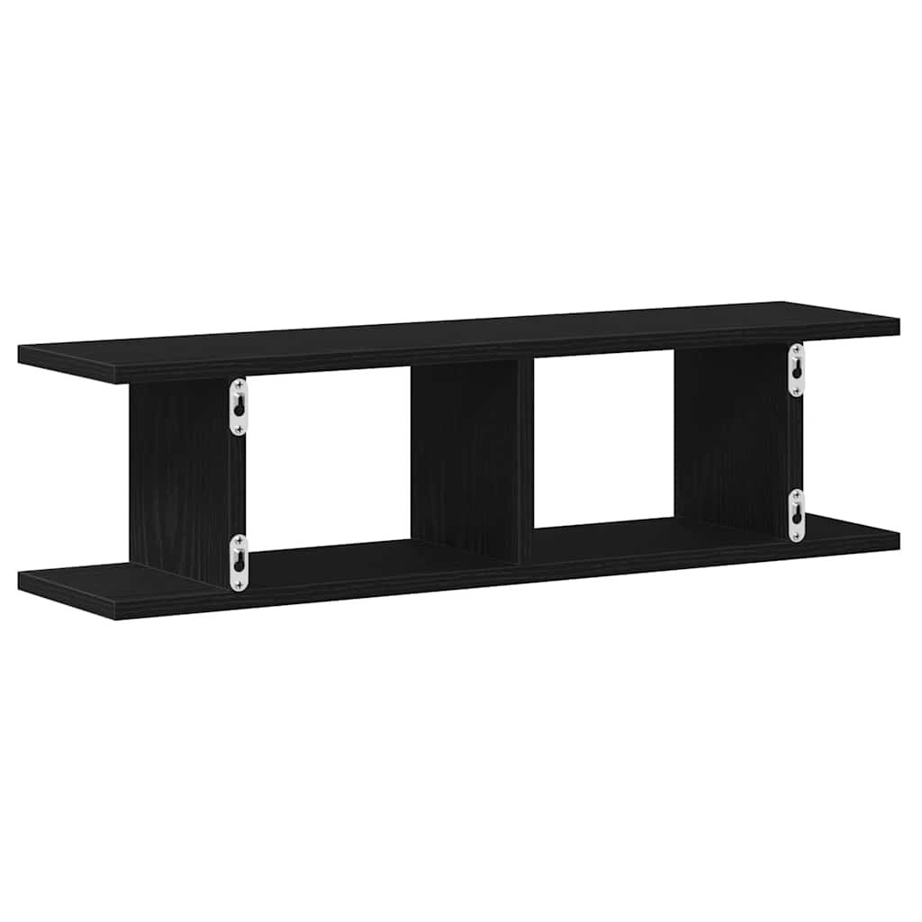 Estantes de parede 2 pcs deriv. madeira carvalho preto