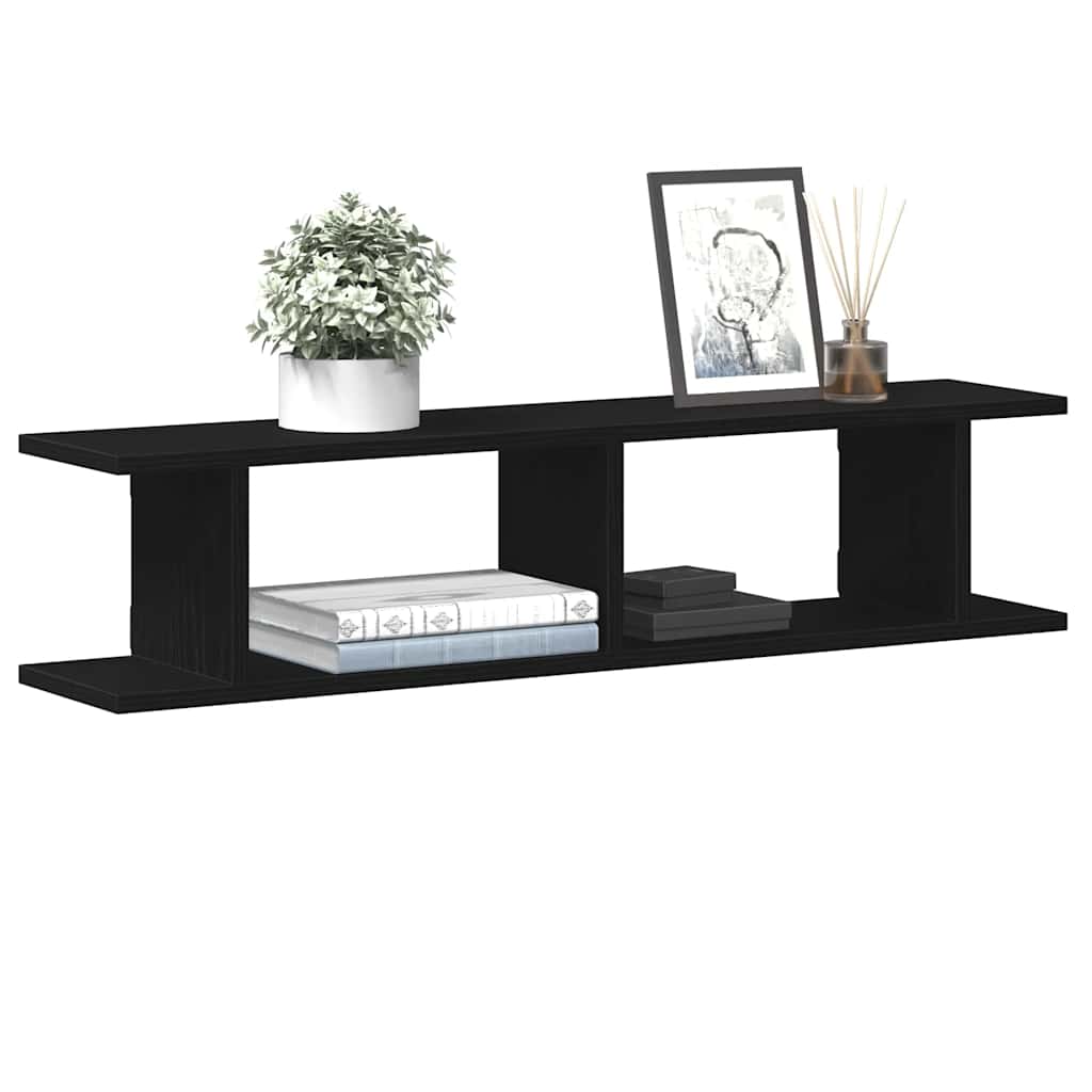 Estantes de parede 2 pcs 90x18x20 cm carvalho preto