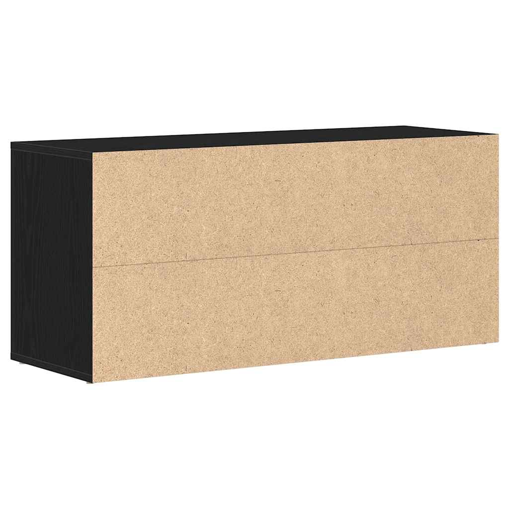 Banco para sapatos em carvalho preto 100x35x45 cm Madeira projetada