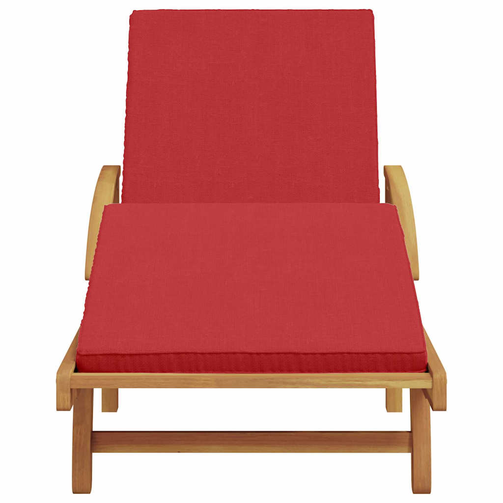 Espreguiçadeira com almofada 1-pessoa Vermelho 200 x 67 x 84cm