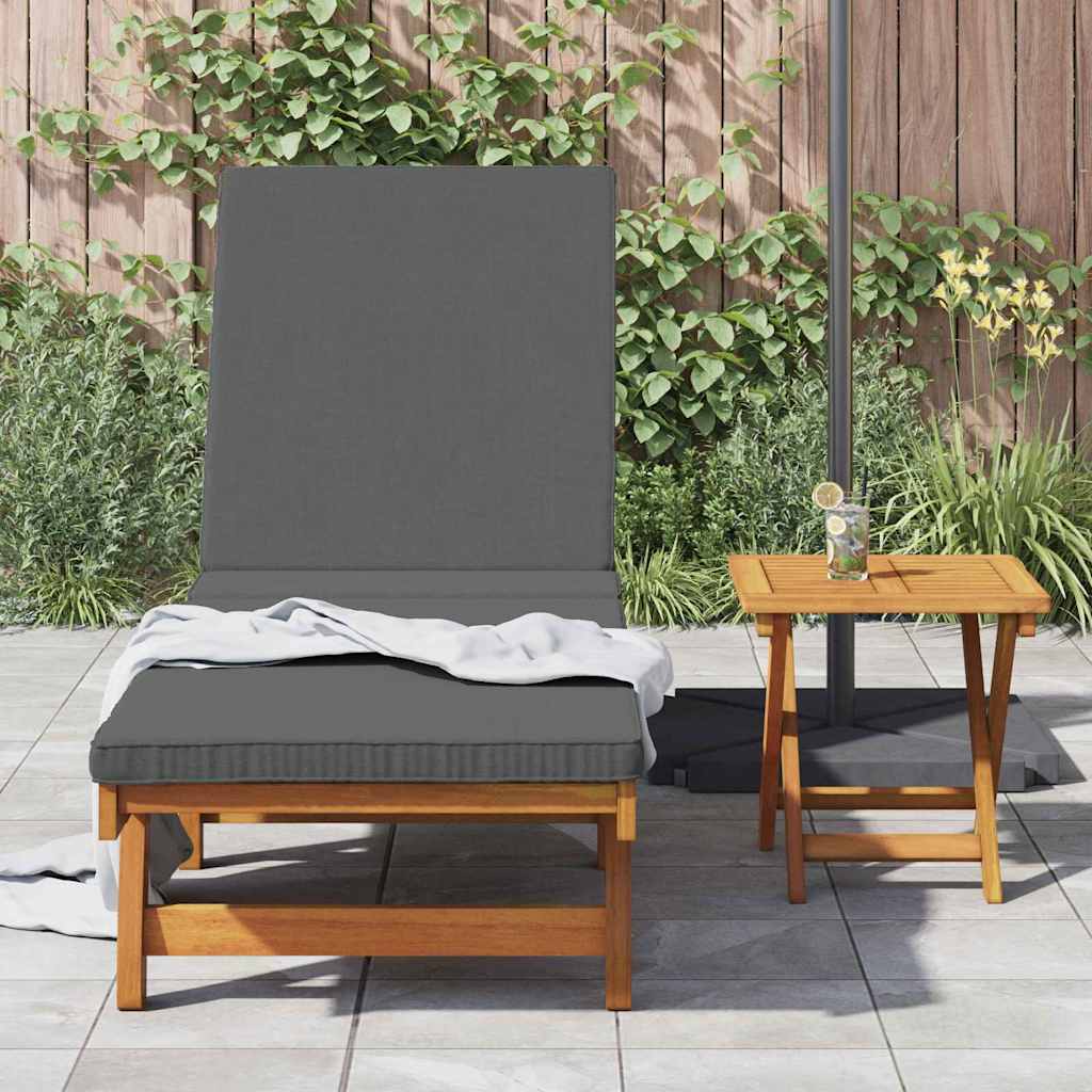 Espreguiçadeira com almofada 1-pessoa Castanho 63 x 199 x 85cm