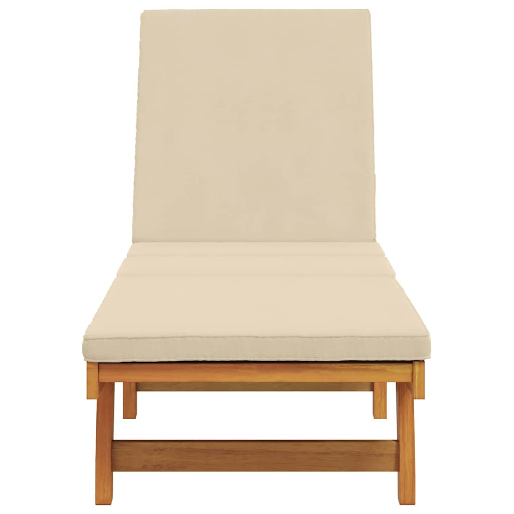 Espreguiçadeira com almofada 1-pessoa Castanho 63 x 199 x 85cm