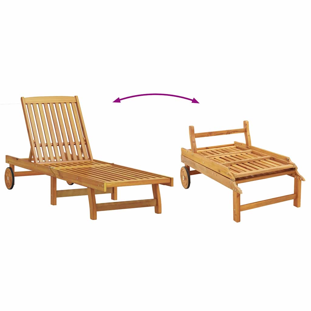 Espreguiçadeira com almofada 1-pessoa Castanho 63 x 199 x 85cm