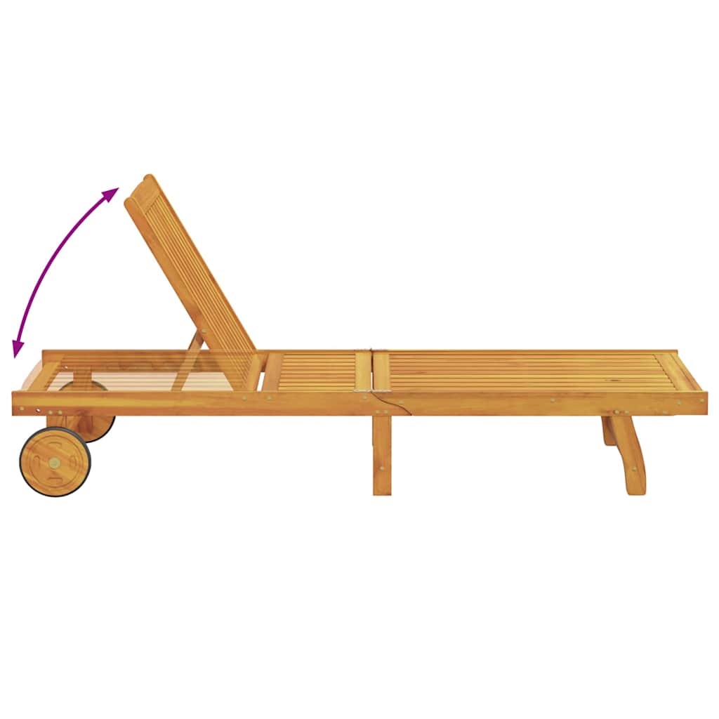 Espreguiçadeira com almofada 1-pessoa Castanho 63 x 199 x 85cm