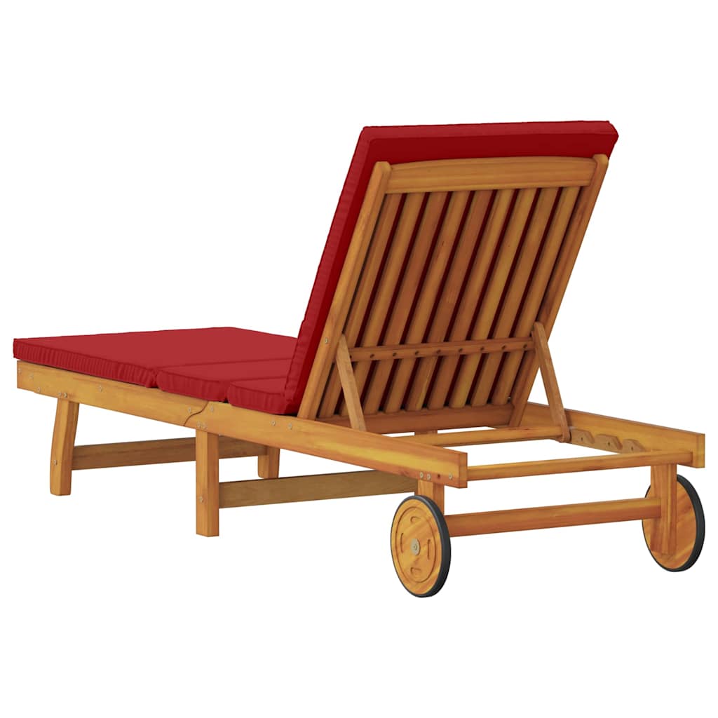 Espreguiçadeira com almofada 1-pessoa Castanho 63 x 199 x 85cm