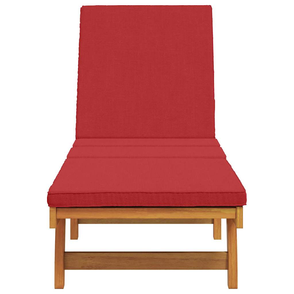 Espreguiçadeira com almofada 1-pessoa Castanho 63 x 199 x 85cm