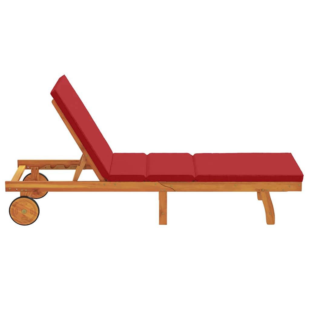 Espreguiçadeira com almofada 1-pessoa Castanho 63 x 199 x 85cm