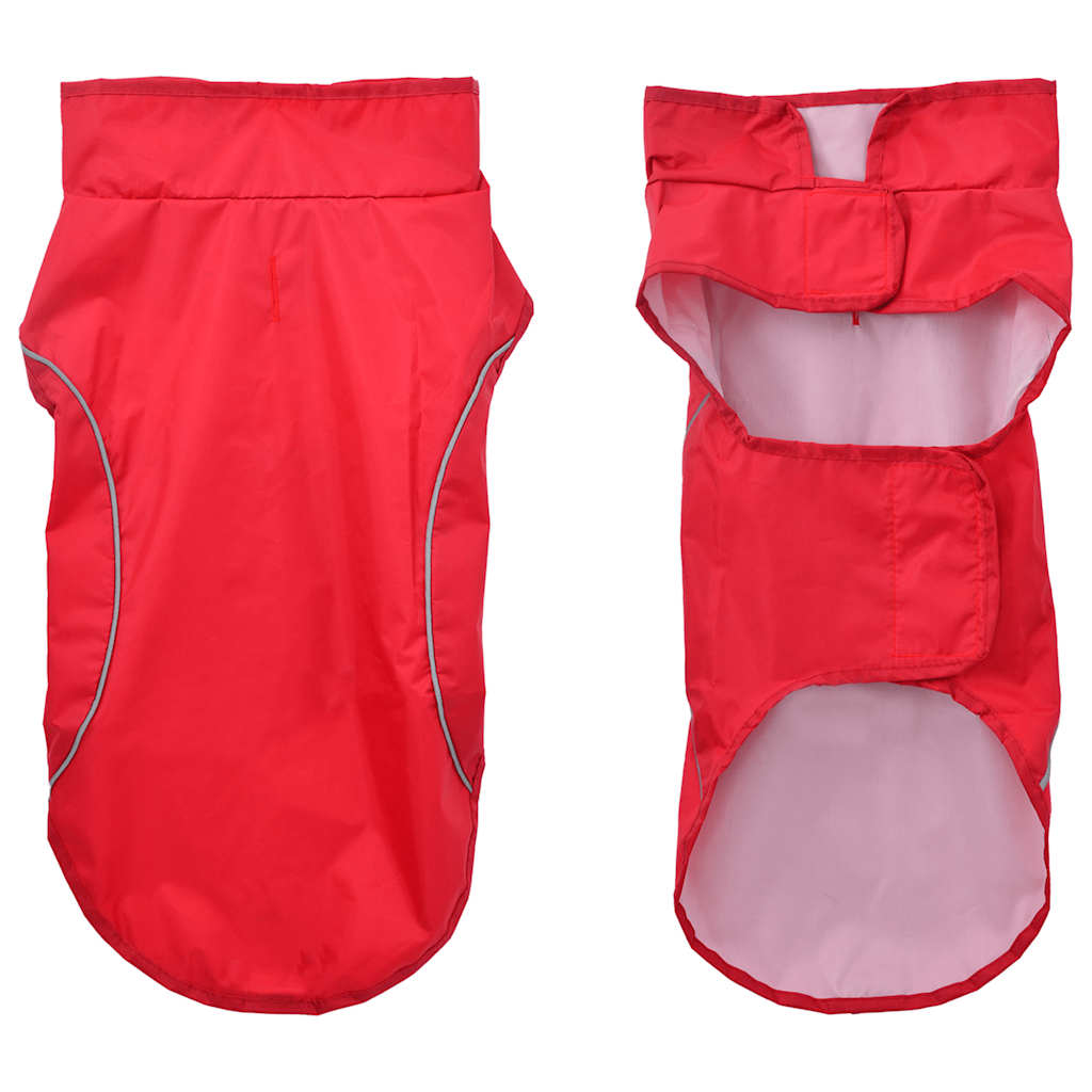 Capa de chuva para cães com tiras reflectoras vermelho XXS