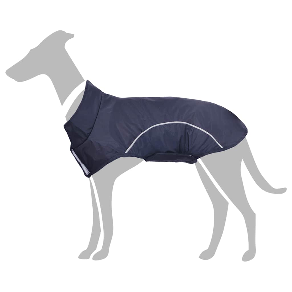 Capa de chuva para cães com tiras reflectoras azul-marinho S