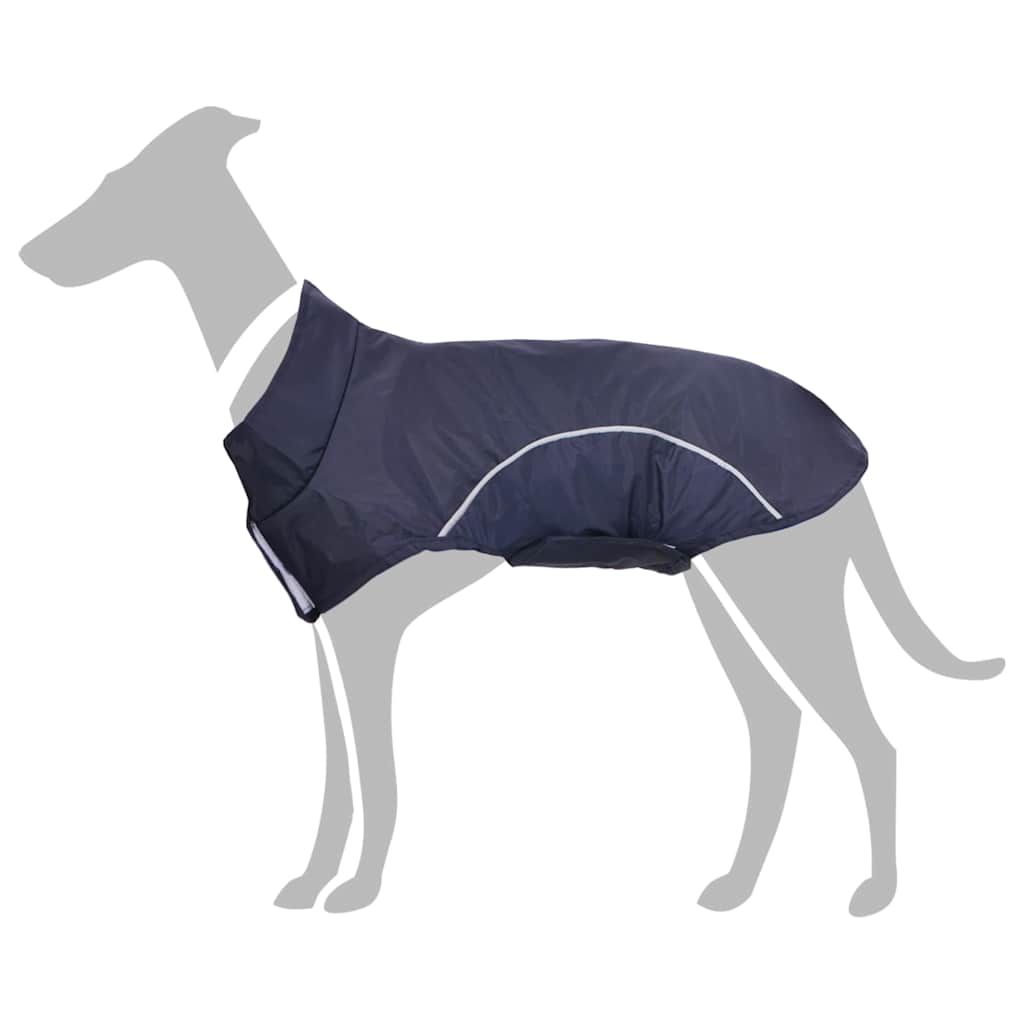 Capa de chuva para cães com tiras reflectoras azul-marinho L