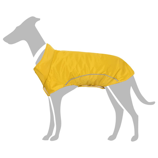 Capa de chuva para cães com tiras reflectoras amarelo S