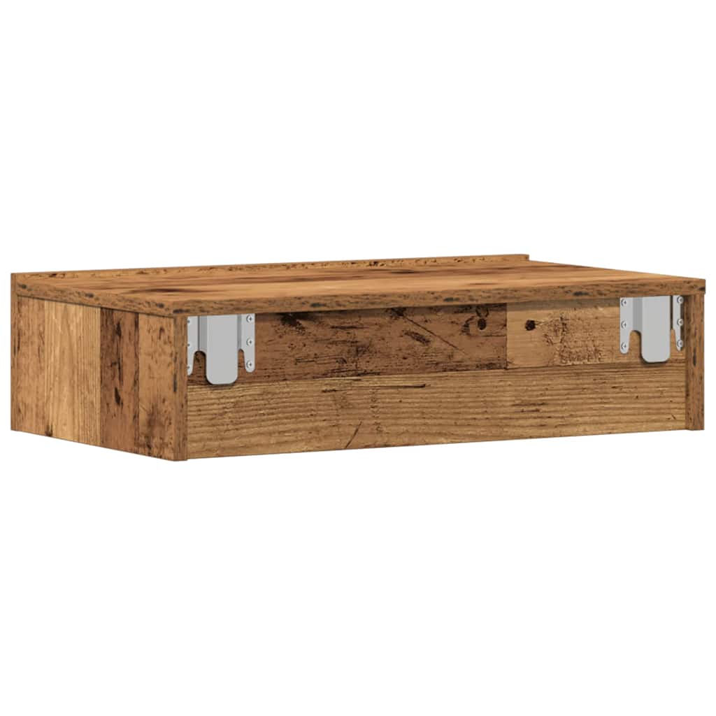 Mesa de cabeceira madeira velha 60x35 cm madeira engenharia
