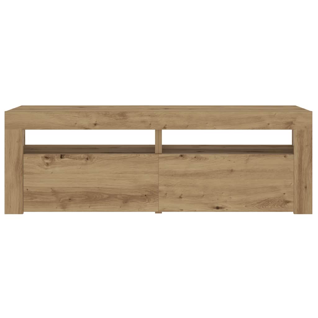 Mesas cabeceira c/ LEDs 2 pcs 60x35x40 cm carvalho artesanal
