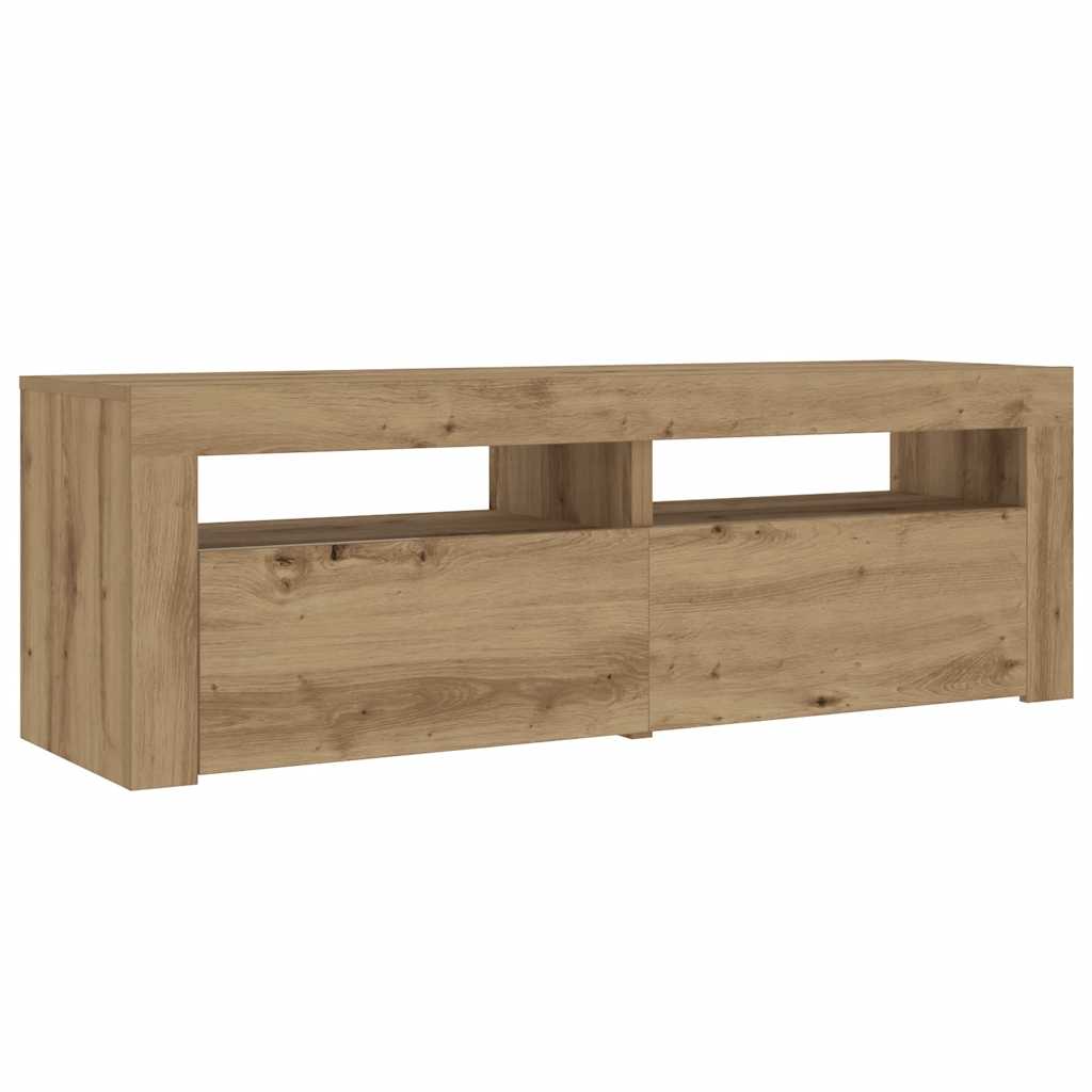 Mesas cabeceira c/ LEDs 2 pcs 60x35x40 cm carvalho artesanal