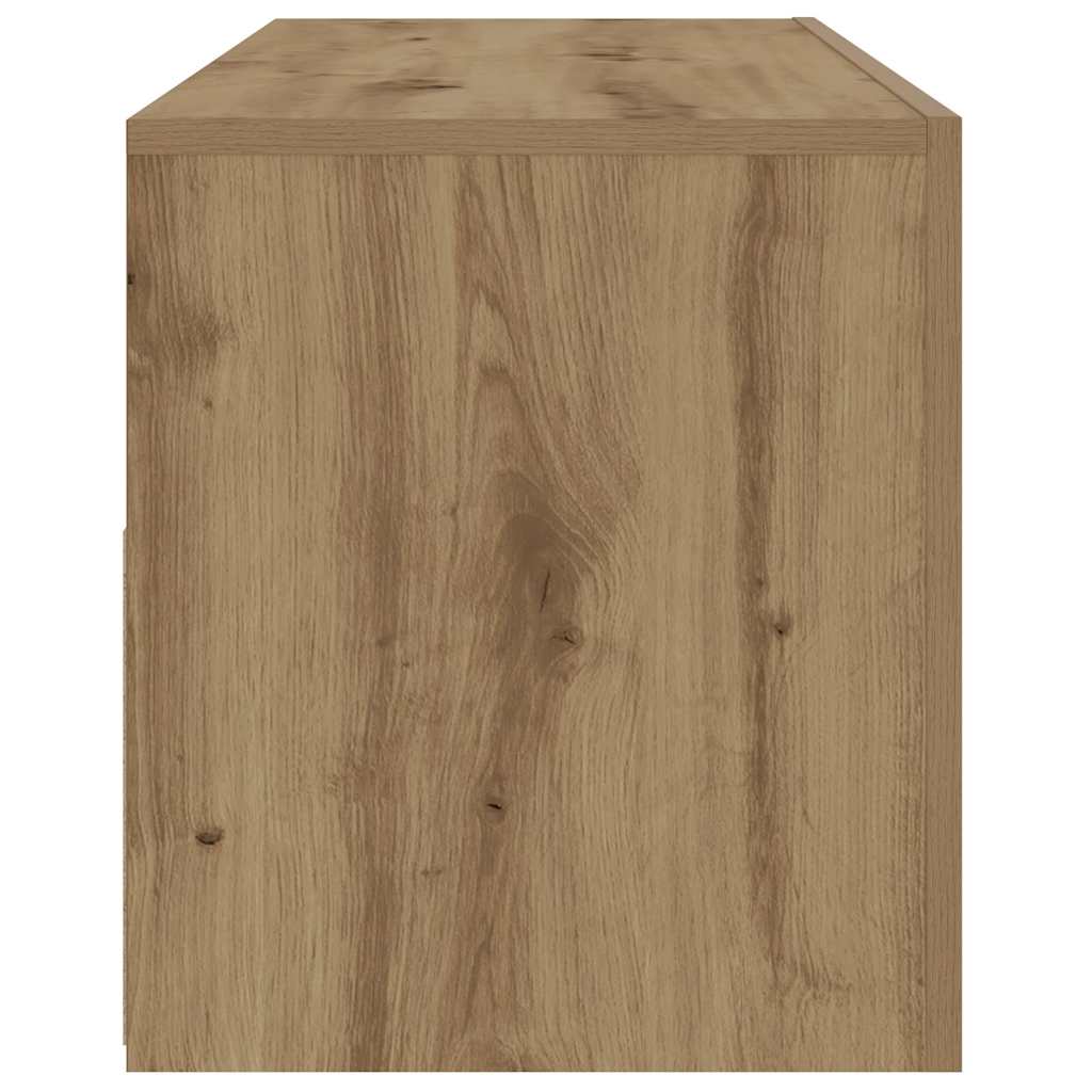 Mesas cabeceira c/ LEDs 2 pcs 60x35x40 cm carvalho artesanal