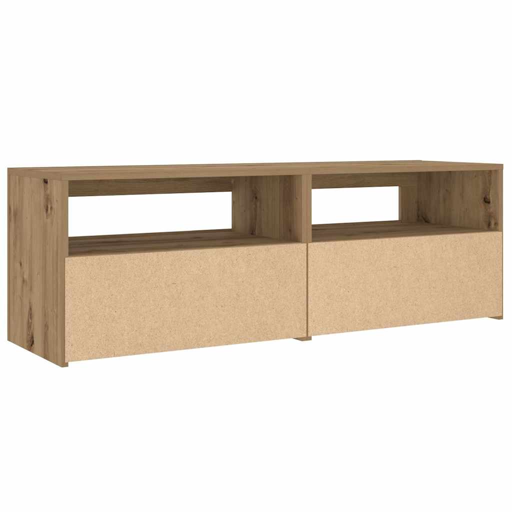 Mesas cabeceira c/ LEDs 2 pcs 60x35x40 cm carvalho artesanal