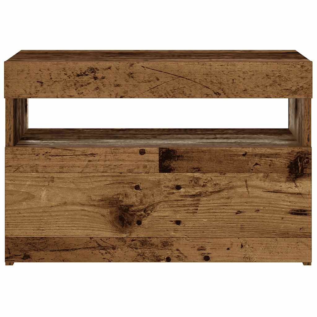 Mesa de cabeceira com LED derivados de madeira madeira velha