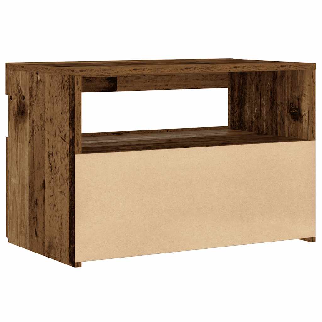 Mesa de cabeceira com LED derivados de madeira madeira velha