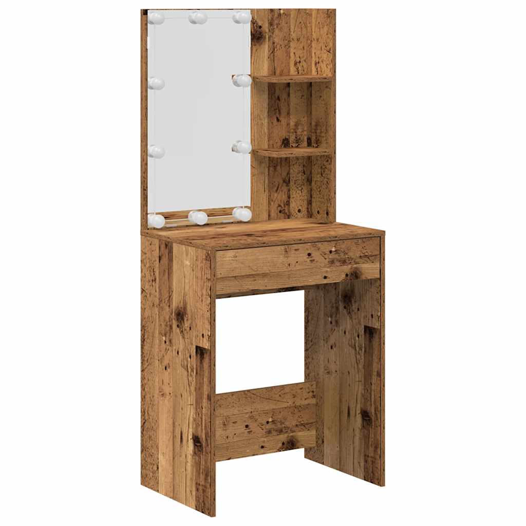 Conjunto toucador com luzes LED derivados madeira madeira velha