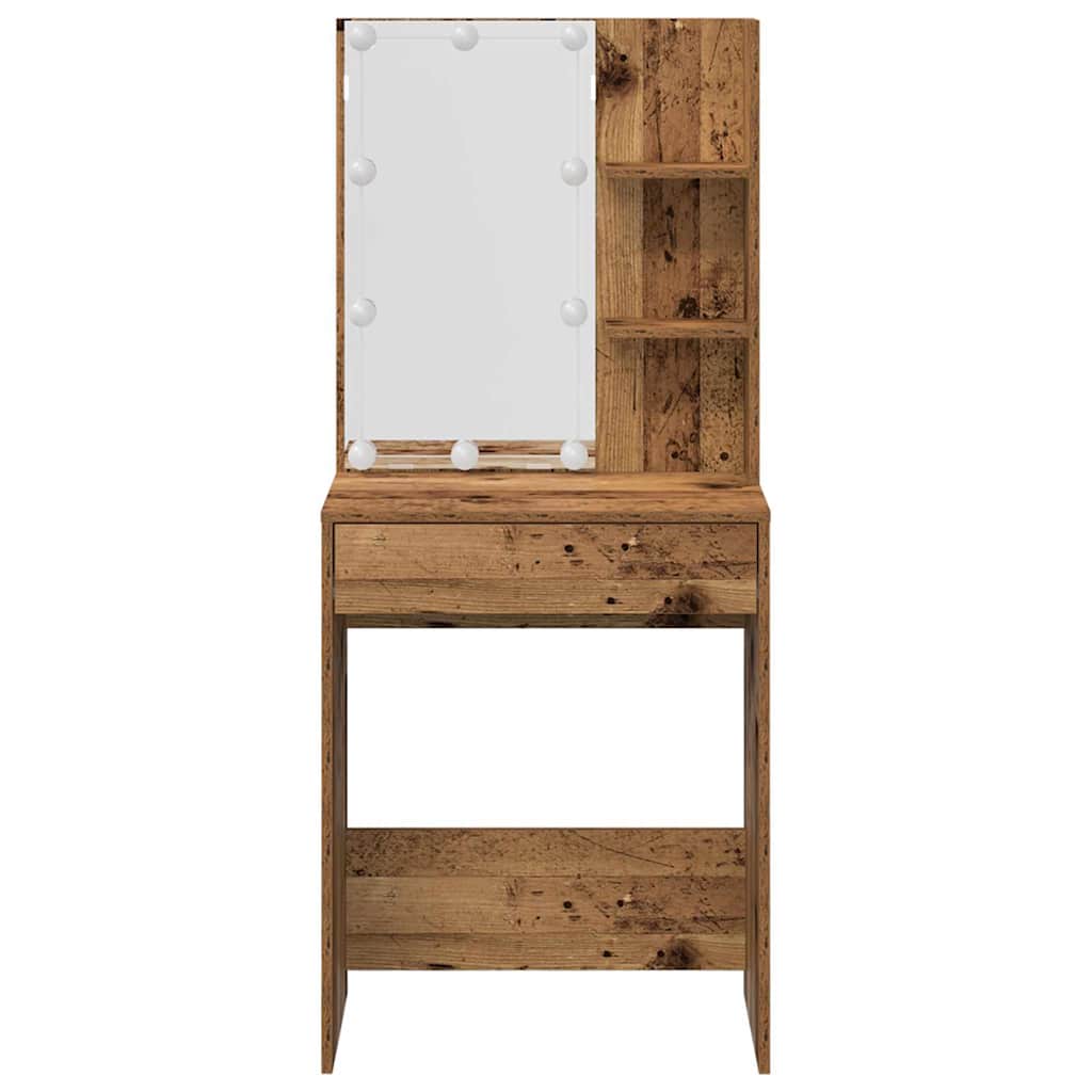 Conjunto toucador com luzes LED derivados madeira madeira velha
