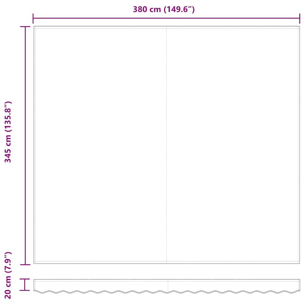 Tecido de substituição para toldo Branco 380 x 345 cm Poliéster