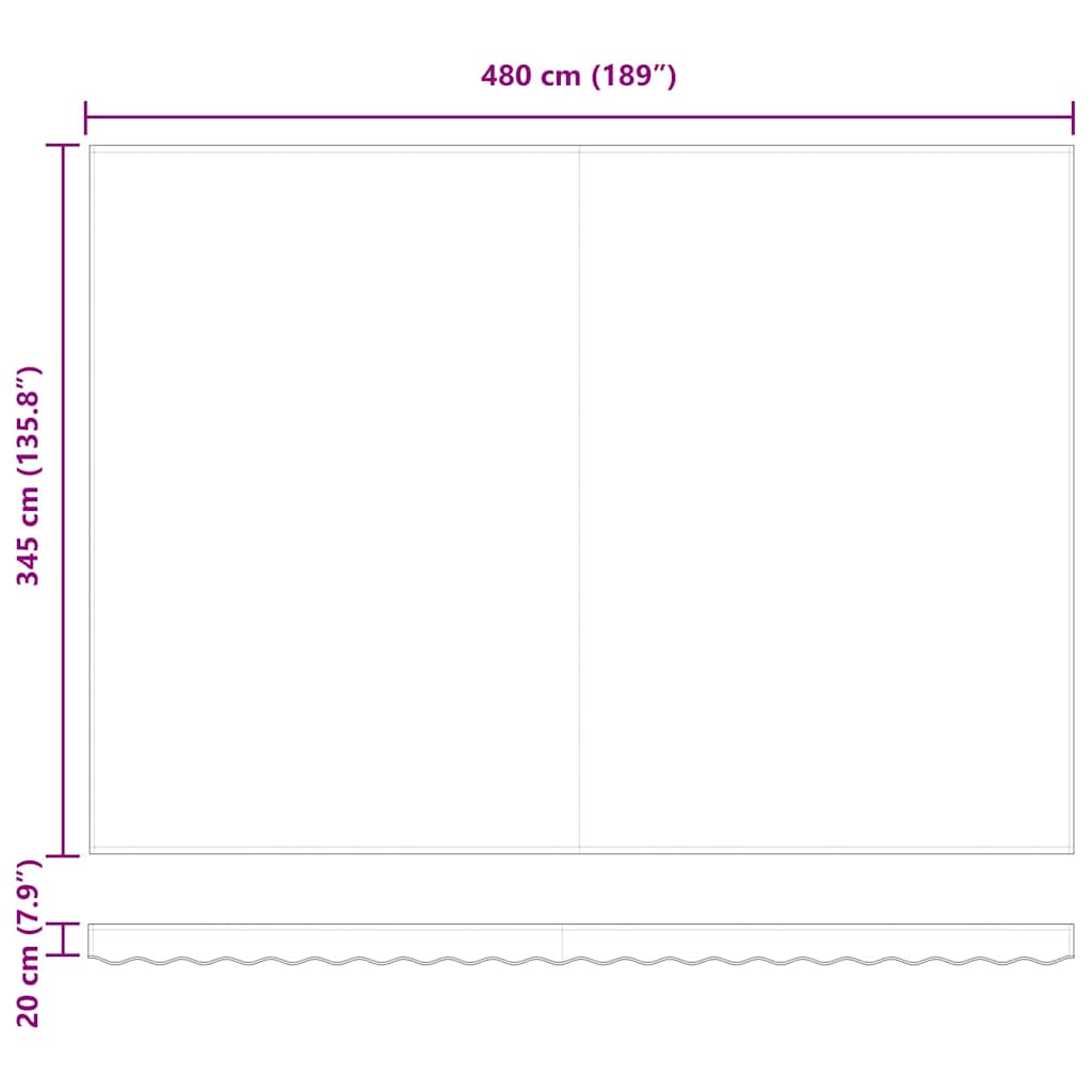 Tecido de substituição para toldo Vermelho 500 × 350 cm lona