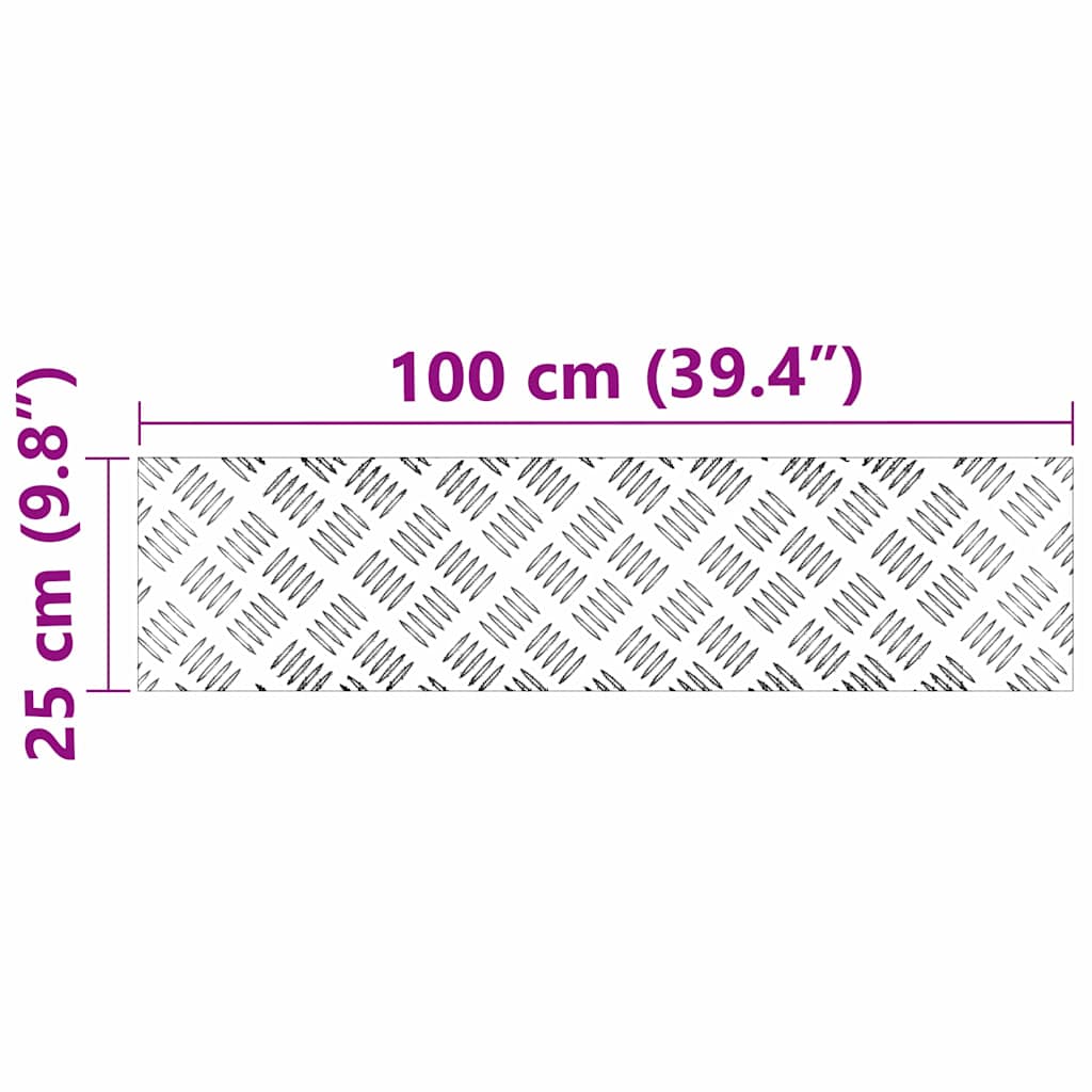 Placas xadrez 4 pcs Prateado 100 x 25 cm Alumínio