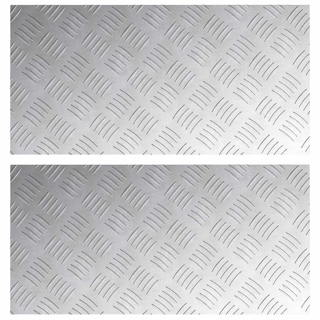 Placas xadrez 2 pcs Prateado 60 x 30 cm Alumínio