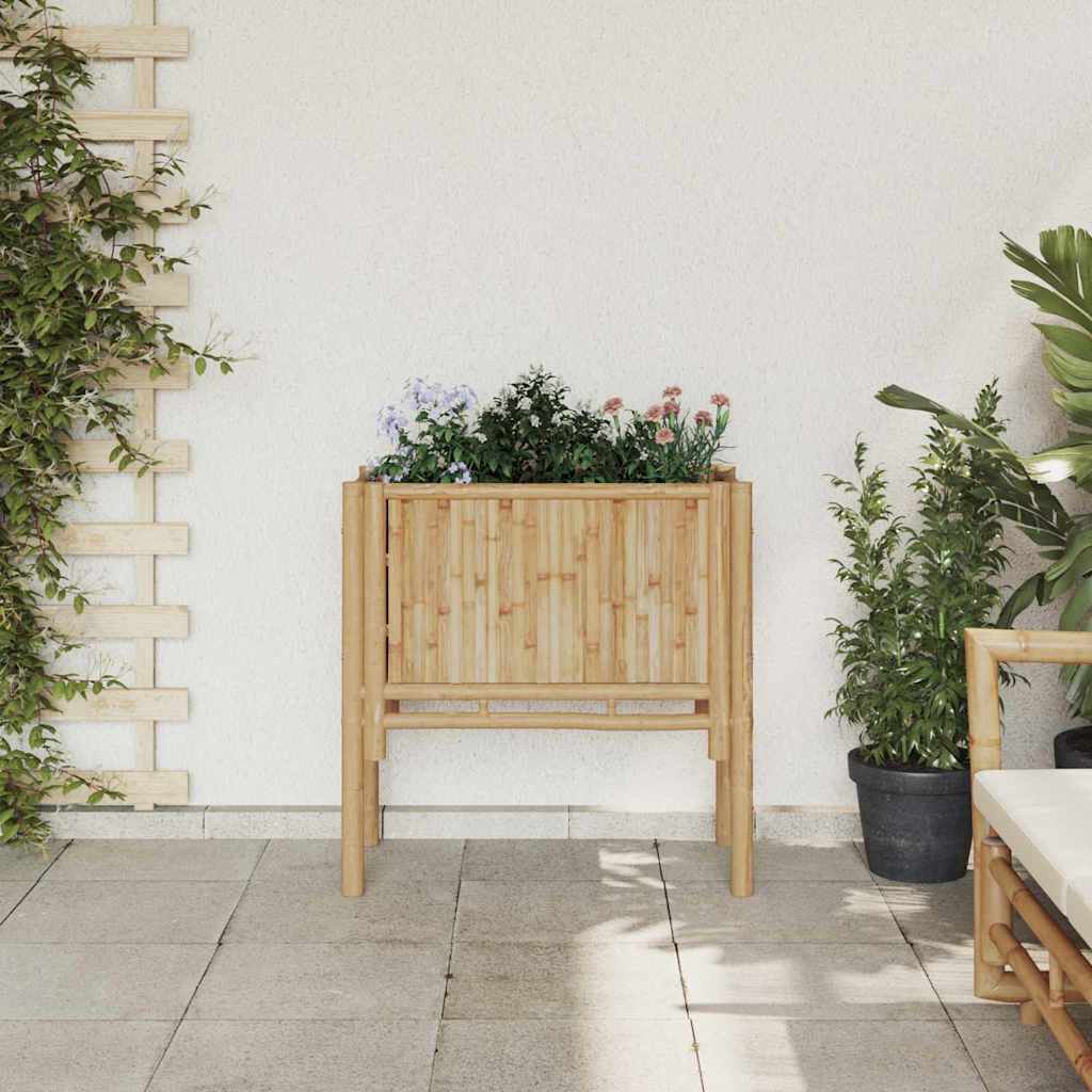 Canteiro de jardim elevado Castanho 70 x 35 x 70 cm Bambu