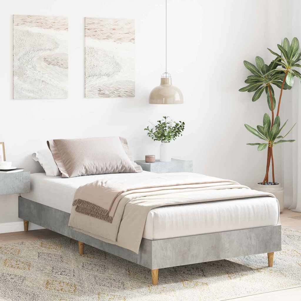 Estrutura da Cama Cinzento cimento 90 x 200 cm