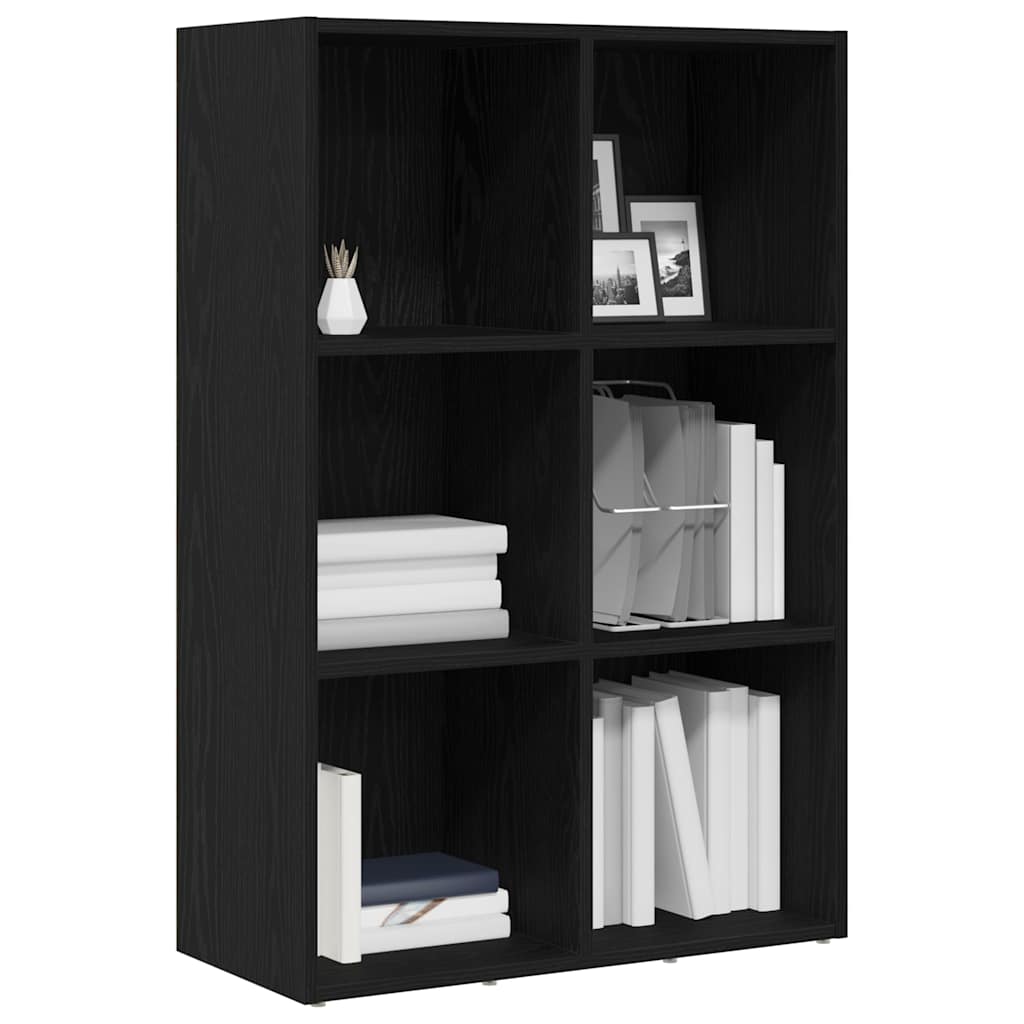 Estante 66x30x98cm derivados madeira carvalho preto
