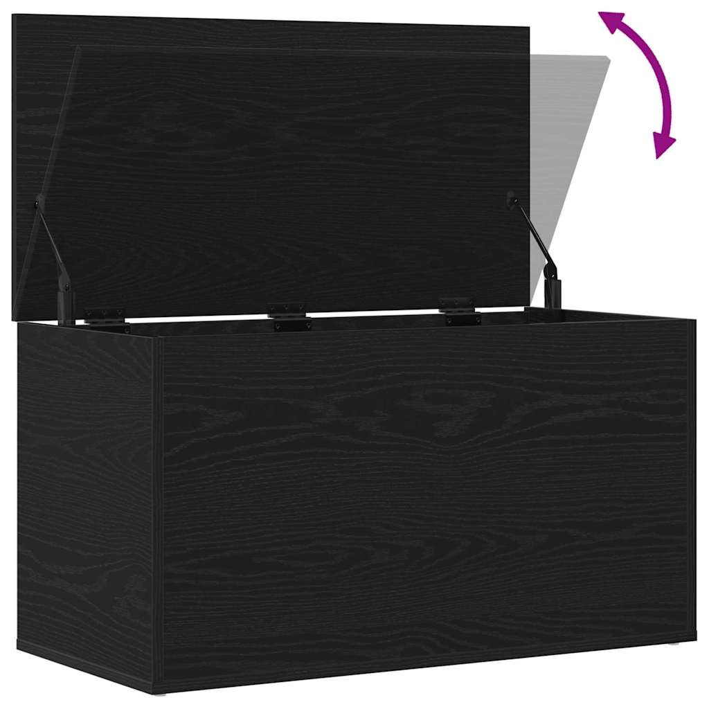 Caixa de Armazenamento Carvalho preto 84 x 42 x 46 cm