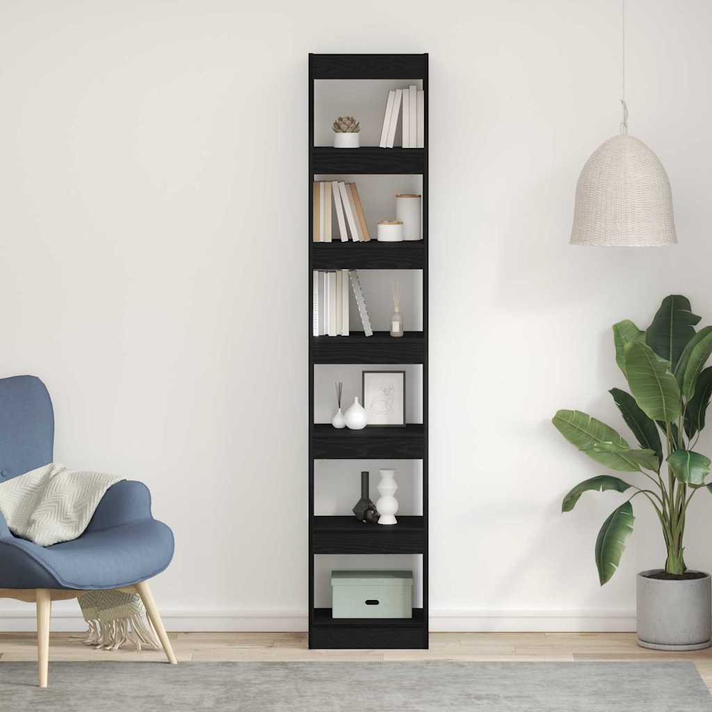 Gabinete de Livros Carvalho preto 40 x 30 x 198 cm