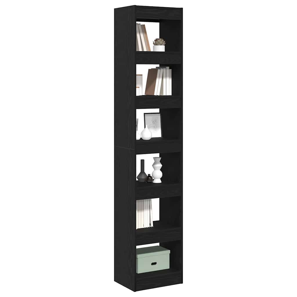 Gabinete de Livros Carvalho preto 40 x 30 x 198 cm