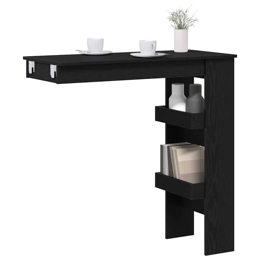 Mesa de Bar de Parede Carvalho preto 102 x 55 x 103.5 cm