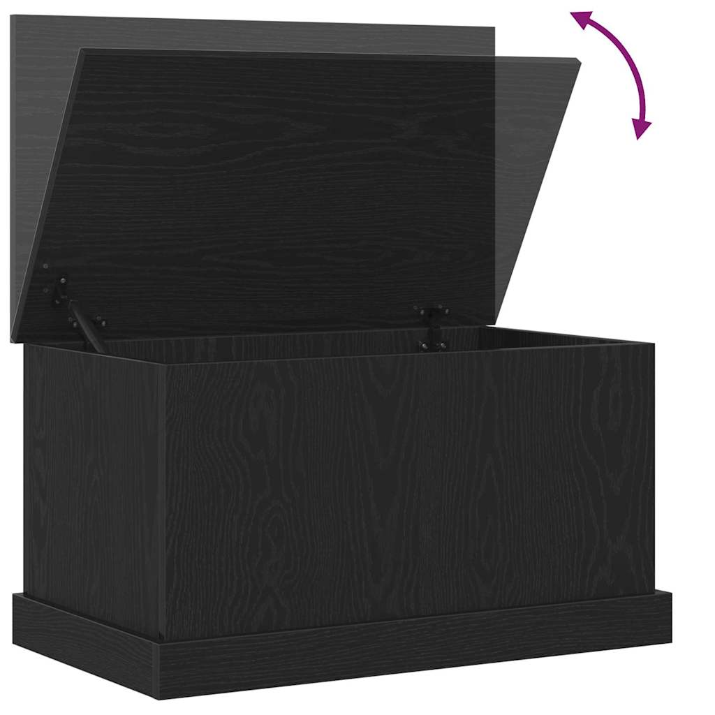 Caixa de Armazenamento Carvalho preto 70 x 40 x 28 cm