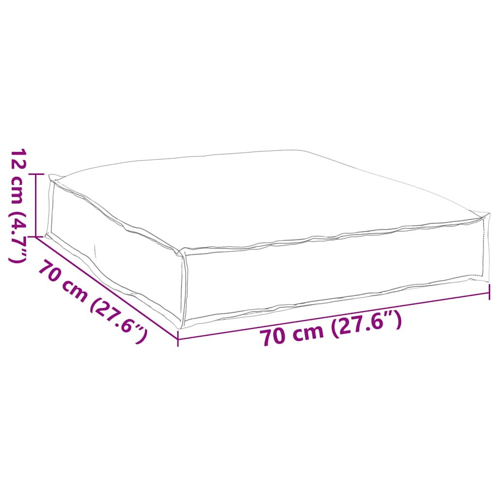 Almofada de palete para assento Antracite 70 x 70 x 12 cm