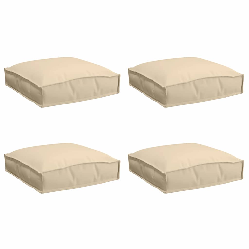 Almofada de palete para assento 4 pcs Bege 40 x 40 x 8 cm