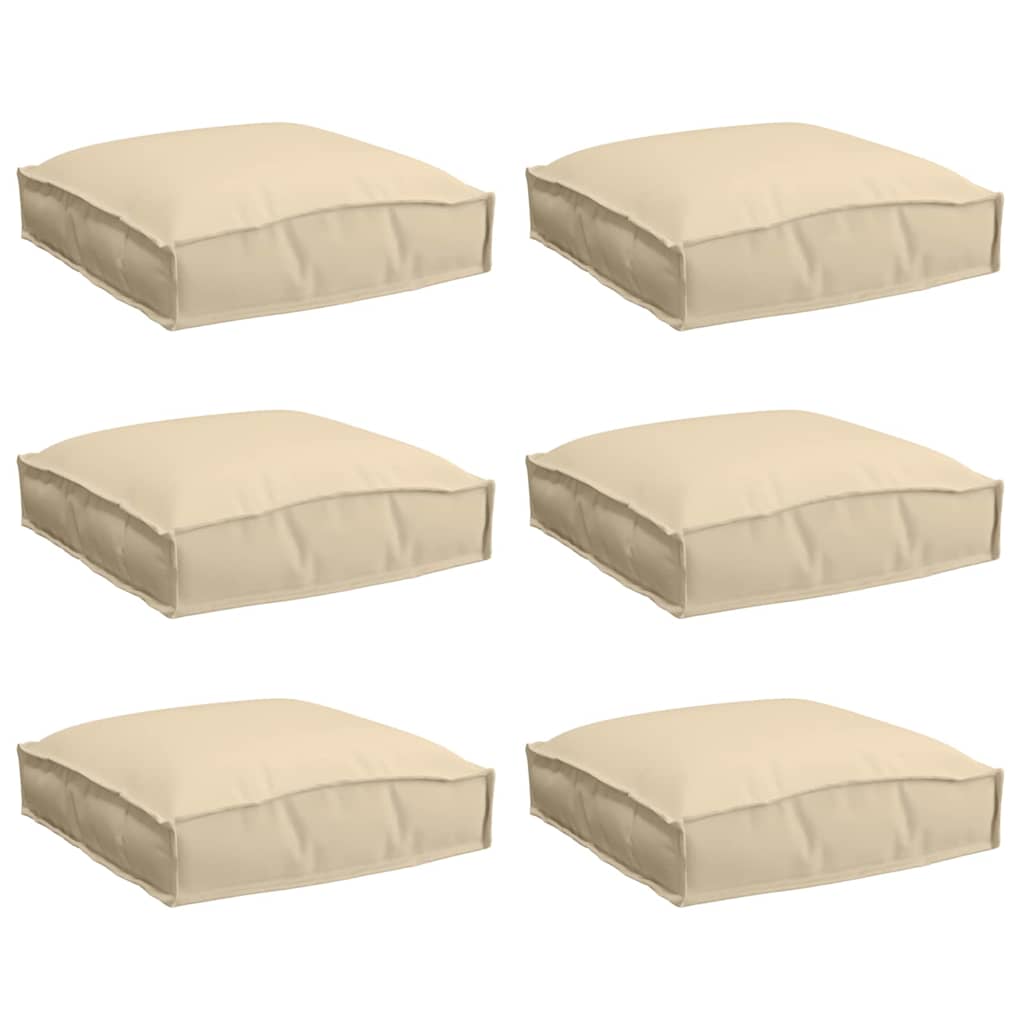 Almofada de palete para assento 6 pcs Bege 40 x 40 x 8 cm