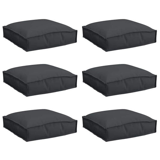 Almofada 6 pcs Preto 40 x 40 x 8 cm Tecido Oxford