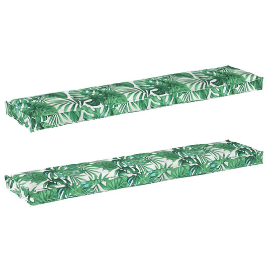 Conjunto de Almofadas para Palete Floral 2 pcs Padrão de Folhas