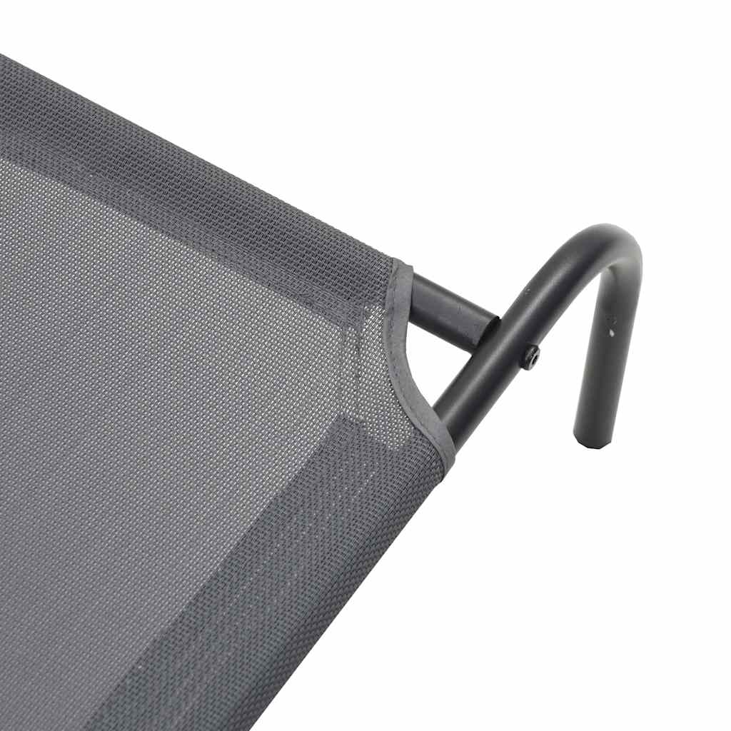 Cama para cães elevada 110x65x20 cm Textilene e aço cinzento