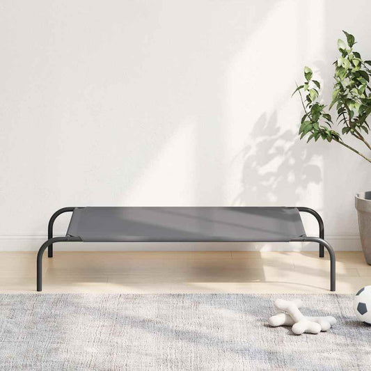Cama para cães elevada 110x65x20cm tecido oxford e aço cinzento